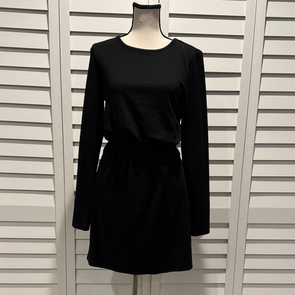 4th + Reckless Elegant Black Cut Out mini Long Sleeve Dress